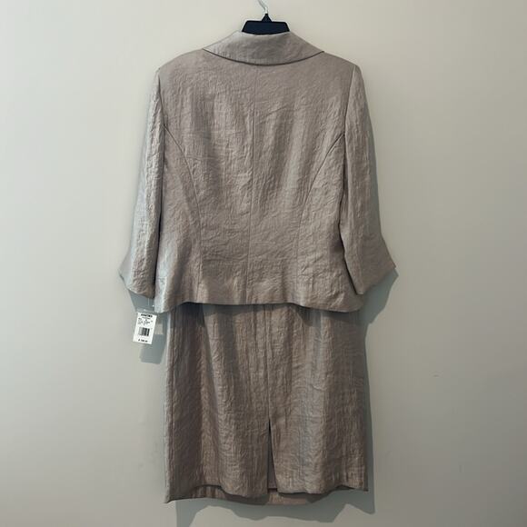NWT $150 Jessica Howard 2 Piece Set Dress & Jacket‎ Taupe 16 Plus Size Wedding - Picture 6 of 16